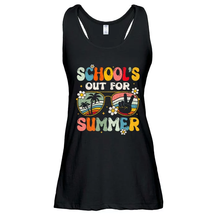 Retro Last Day Of Schools Out For Summer Teacher Girls Ladies Essential Flowy Tank