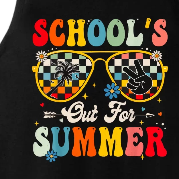 Retro Last Day Of Schools Out For Summer Teacher Ladies Tri-Blend Wicking Tank