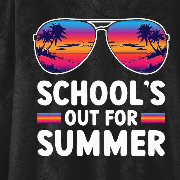 Retro Last Day Of SchoolS Out For Summer Teacher Hooded Wearable Blanket