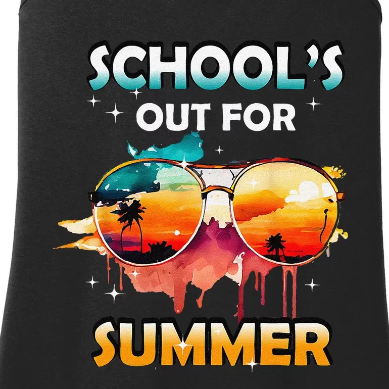 Retro Last Day of School Out For Summer Teacher Ladies Essential Tank