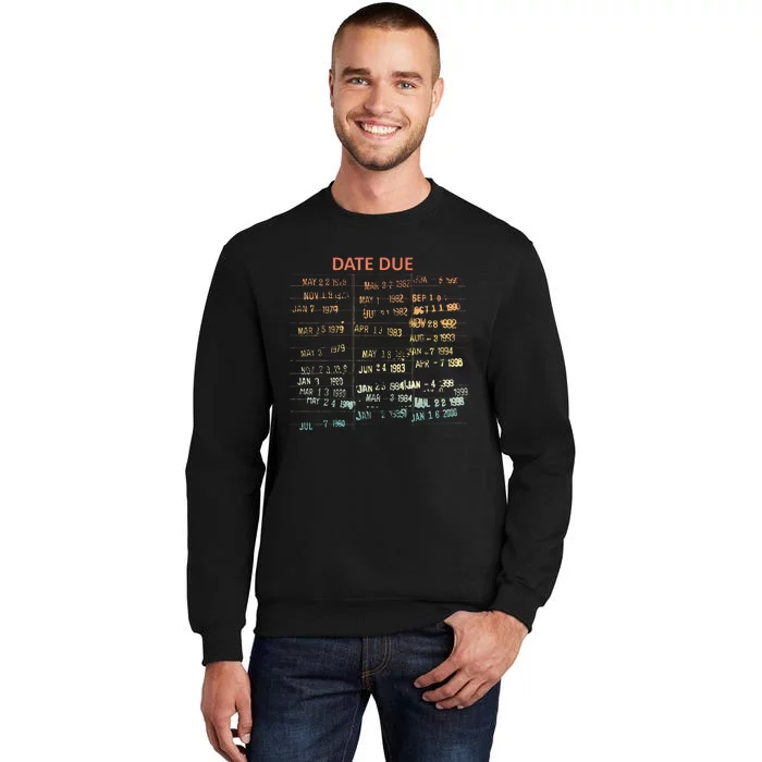 Retro Library Due Date Vintage Librarian Date Due Sweatshirt