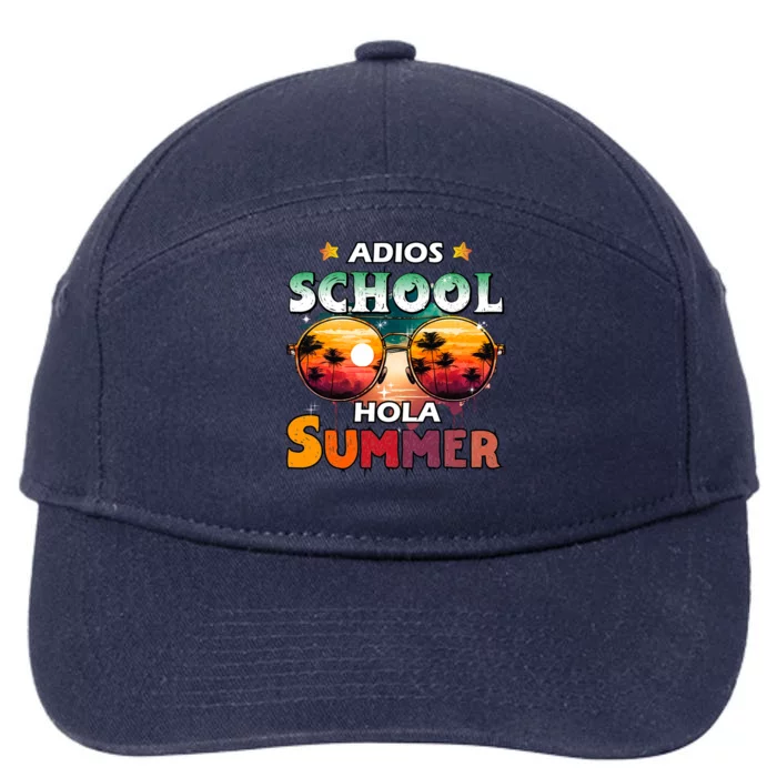 Retro Last Day Of School Out For Summer Teacher Adios Gift 7-Panel Snapback Hat