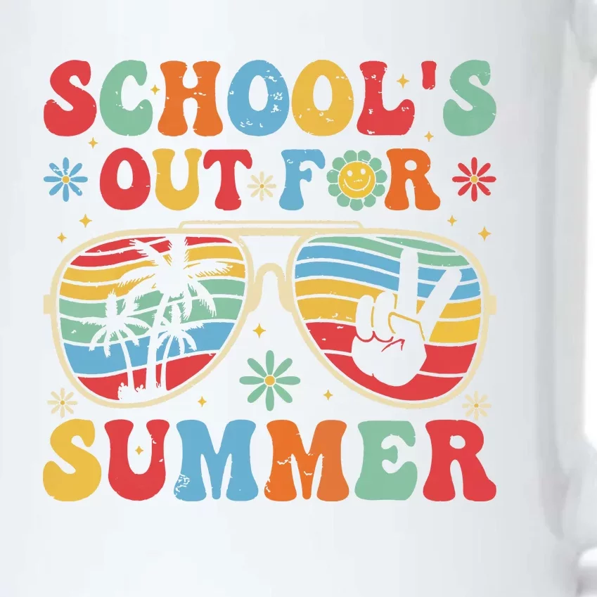 Retro Last Day Of Schools Out For Summer Teacher Boy Girl Black Color Changing Mug