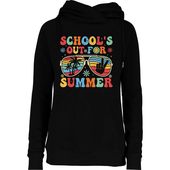 Retro Last Day Of Schools Out For Summer Teacher Boy Girl Womens Funnel Neck Pullover Hood