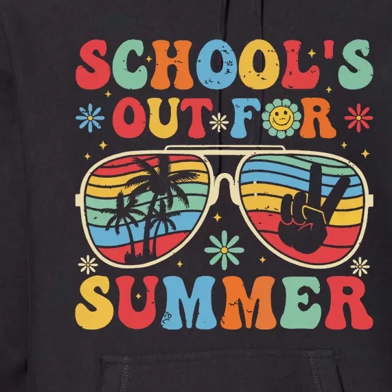 Retro Last Day Of Schools Out For Summer Teacher Boy Girl Premium Hoodie