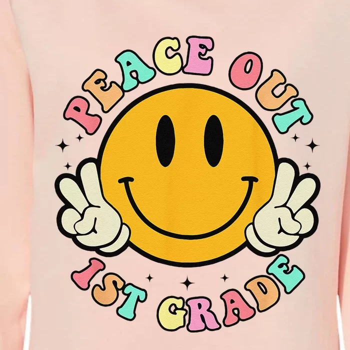 Retro Last Day Of School Peace Out 1st Grade Teacher Womens California Wash Sweatshirt