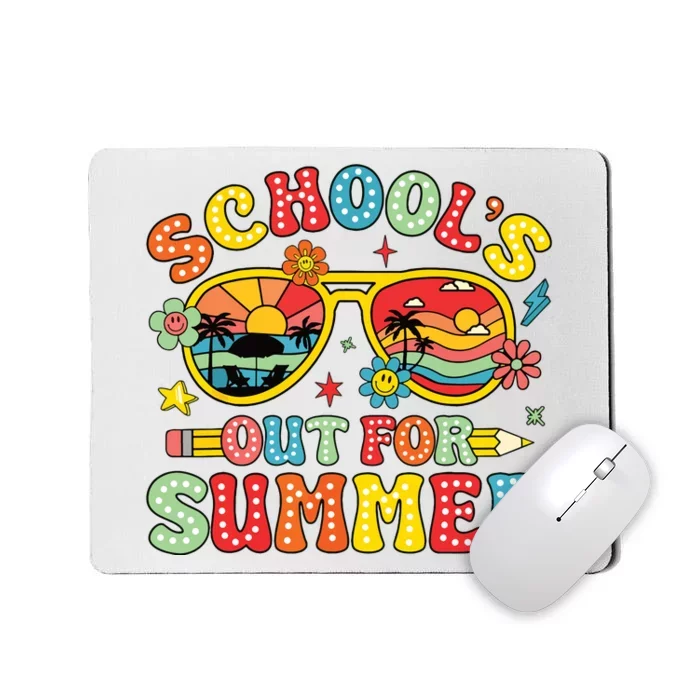 Retro Last Day Of Schools Out For Summer Teacher Boy Girl Mousepad