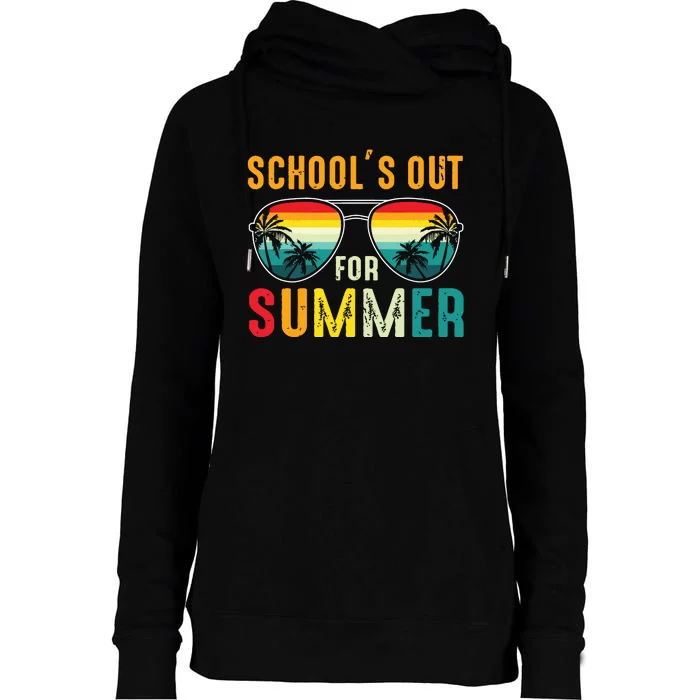 Retro Last Day Of Schools Out For Summer Teacher Boy Girl Womens Funnel Neck Pullover Hood