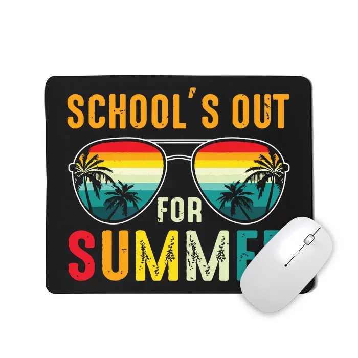 Retro Last Day Of Schools Out For Summer Teacher Boy Girl Mousepad