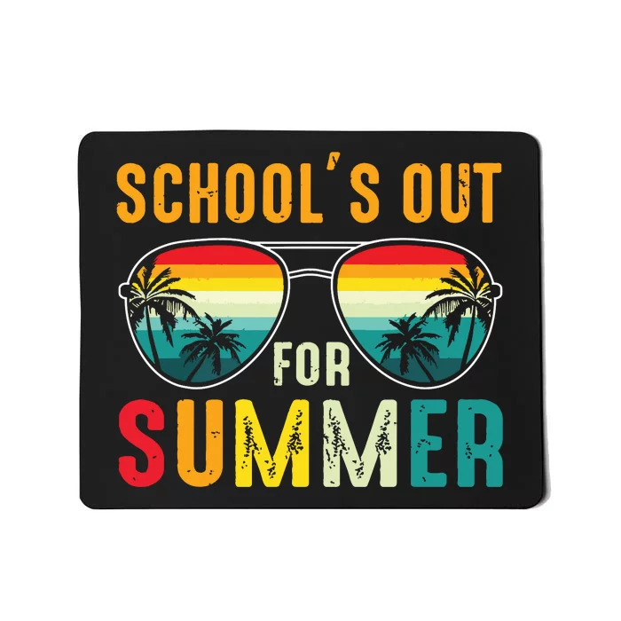 Retro Last Day Of Schools Out For Summer Teacher Boy Girl Mousepad