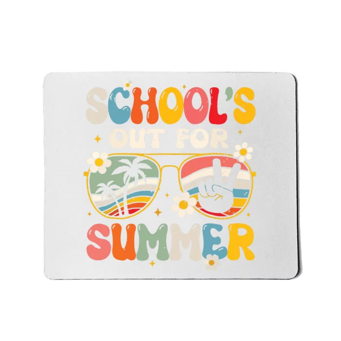 Retro Last Day Of Schools Out For Summer Teacher Boy Girl Mousepad