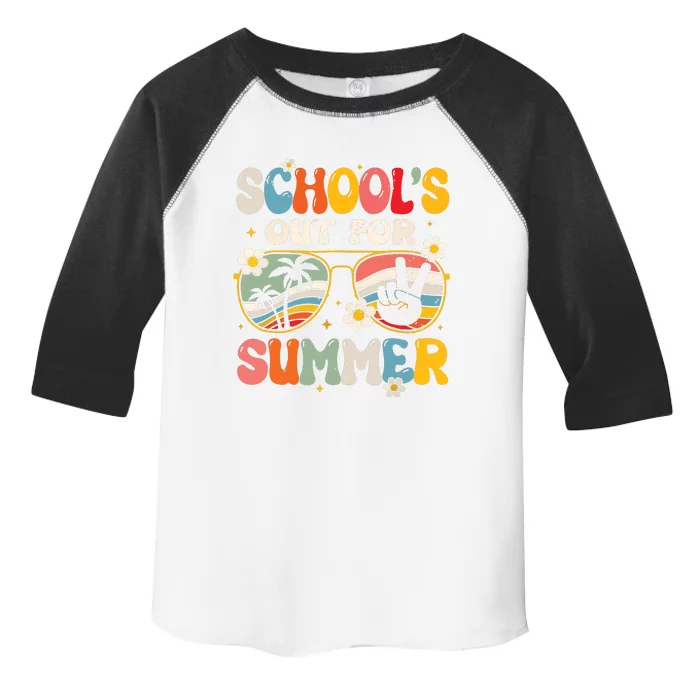 Retro Last Day Of Schools Out For Summer Teacher Boy Girl Toddler Fine Jersey T-Shirt