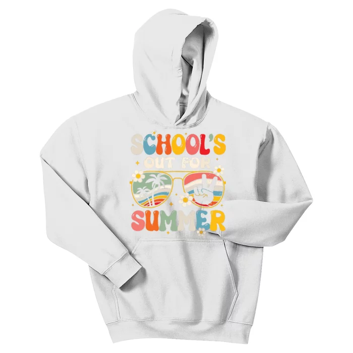 Retro Last Day Of Schools Out For Summer Teacher Boy Girl Kids Hoodie