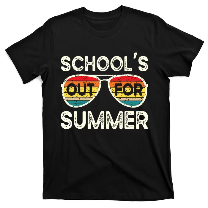 Retro Last Day Of School Schools Out For Summer Teacher T-Shirt