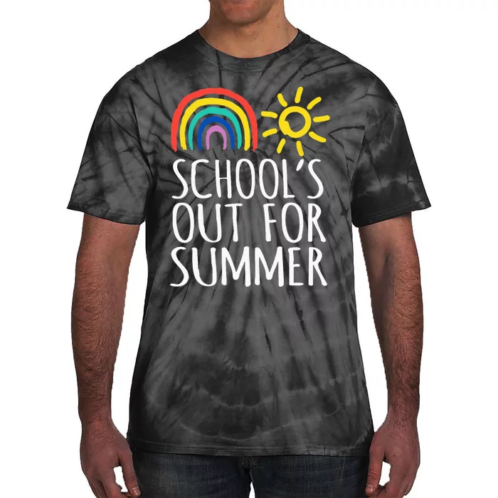 Retro Last Day Of School Schools Out For Summer Teacher Tie-Dye T-Shirt