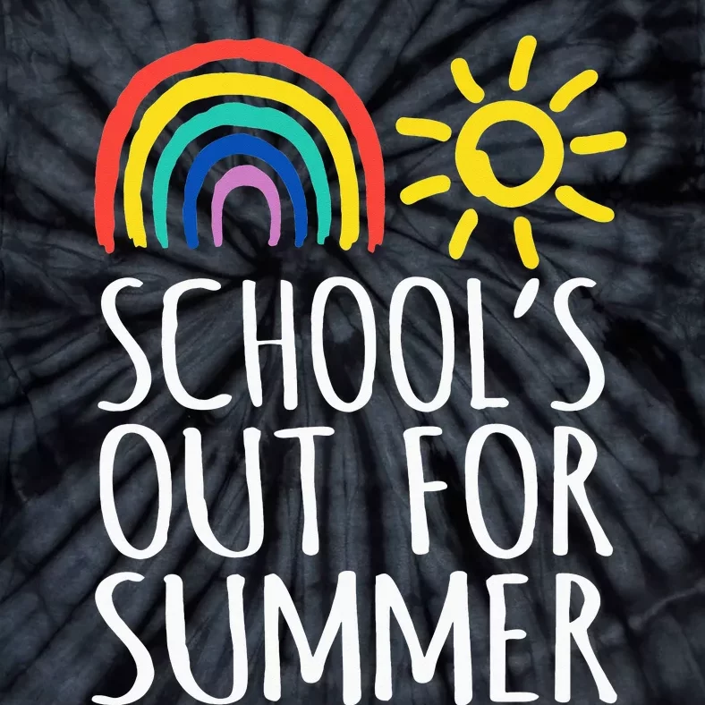 Retro Last Day Of School Schools Out For Summer Teacher Tie-Dye T-Shirt