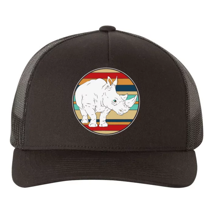 Retro Love Design With A Cute Rhino Vintage Yupoong Adult 5-Panel Trucker Hat