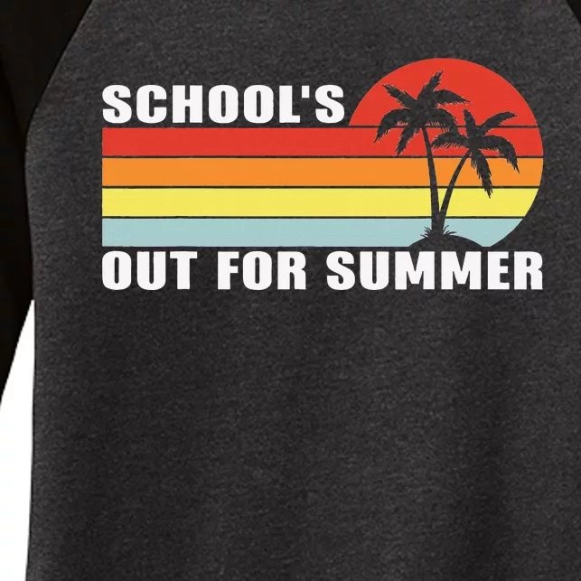 Retro Last Day Of School Schools Out For Summer Teacher Women's Tri-Blend 3/4-Sleeve Raglan Shirt