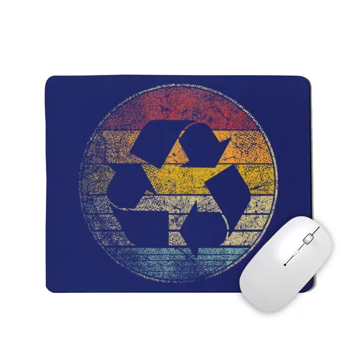 Recycle Logo Earth Day Nature Planet Conservation Retro Gift Mousepad