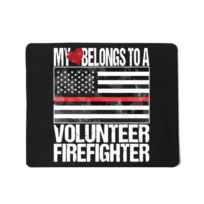 Red Line Flag Fireman Wife Girlfriend Volunteer Firefighter Mousepad