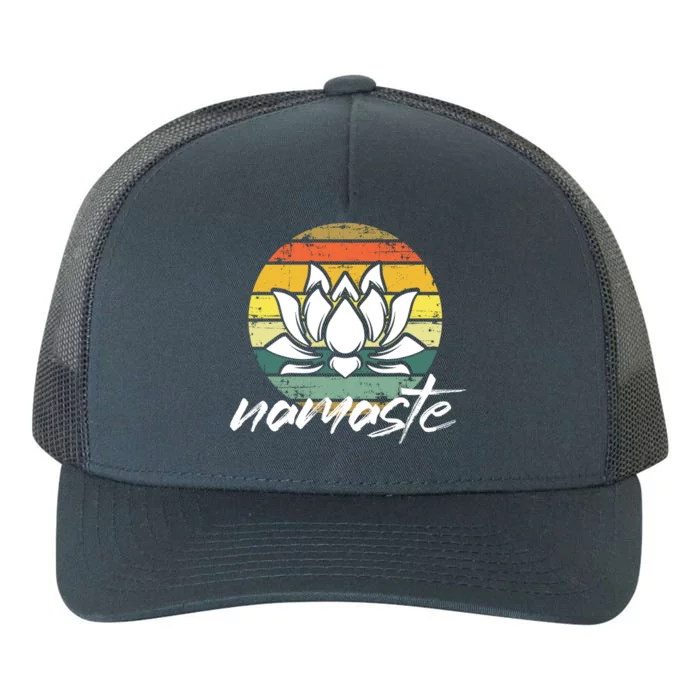 Retro Lotus Flower Spiritual Yoga Meditation Namaste Cool Gift Yupoong Adult 5-Panel Trucker Hat