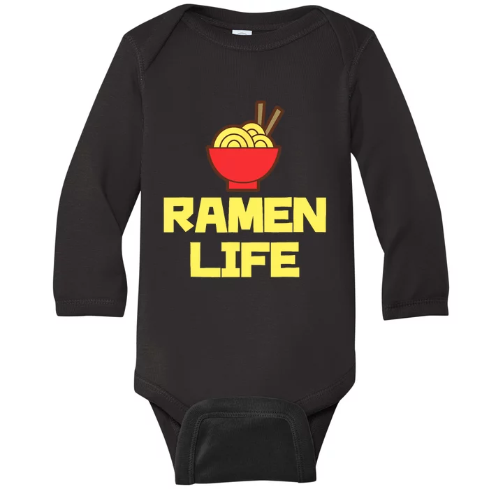 Ra Life Featuring Tasty Japanese Noodle Bowl Baby Long Sleeve Bodysuit