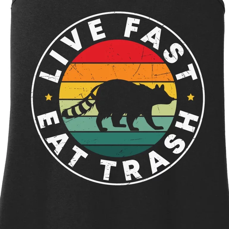 Retro Live Fast Eat Trash Ladies Essential Tank