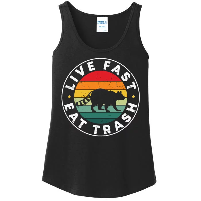 Retro Live Fast Eat Trash Ladies Essential Tank