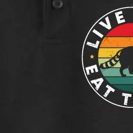 Retro Live Fast Eat Trash Dry Zone Grid Performance Polo