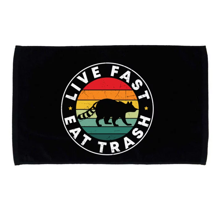 Retro Live Fast Eat Trash Microfiber Hand Towel