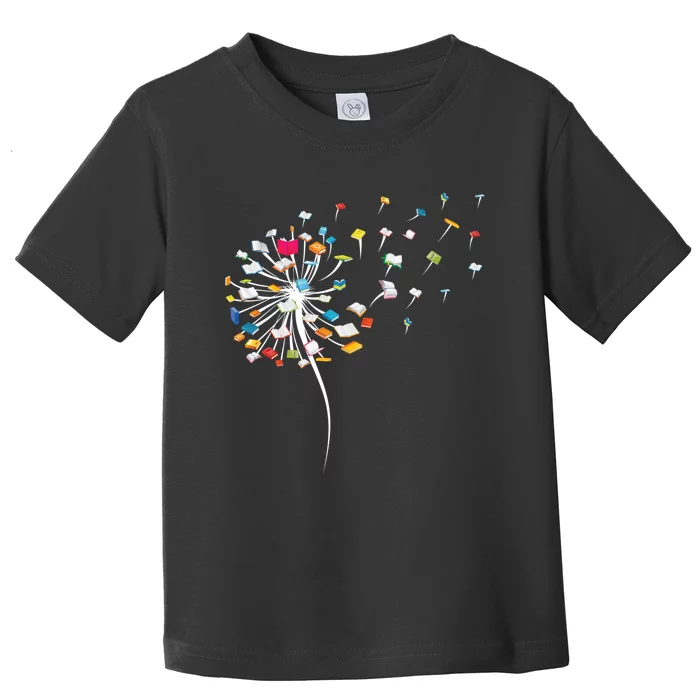 Reading Lover Funny Dandelion Books Gift Toddler T-Shirt