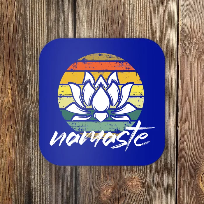 Retro Lotus Flower Spiritual Yoga Meditation Namaste Great Gift Coaster