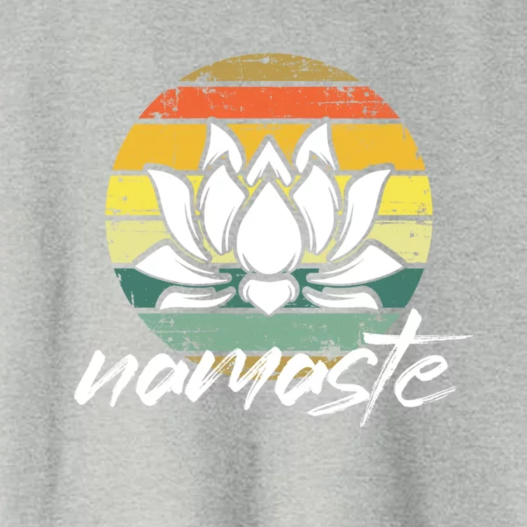 Retro Lotus Flower Spiritual Yoga Meditation Namaste Great Gift Women's Crop Top Tee