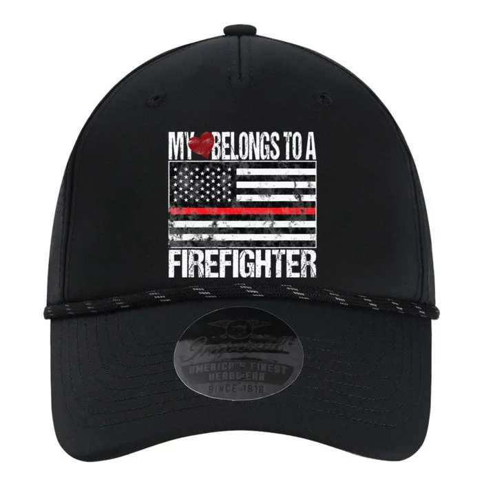 Red Line Flag Fireman Wife My Heart Belongs to a Firefighter Performance The Dyno Cap