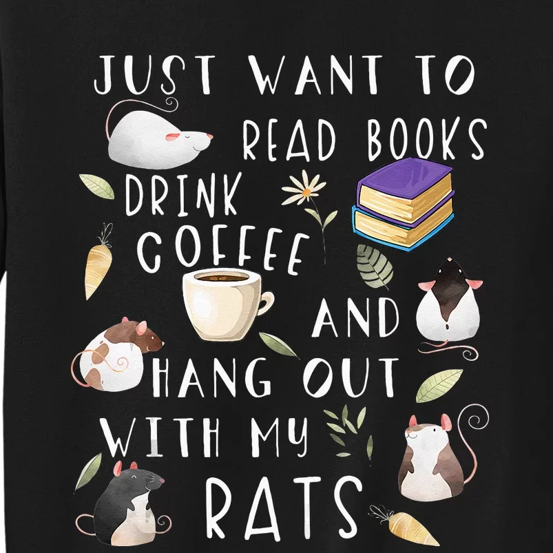 Rat Lover Gift Cute Rat Graphic Book Bookish Coffee Rat Sweatshirt