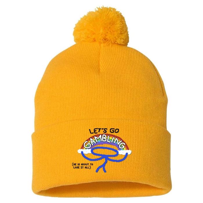 Raxdflipnote LetS Go Gambling Limited Pom Pom 12in Knit Beanie