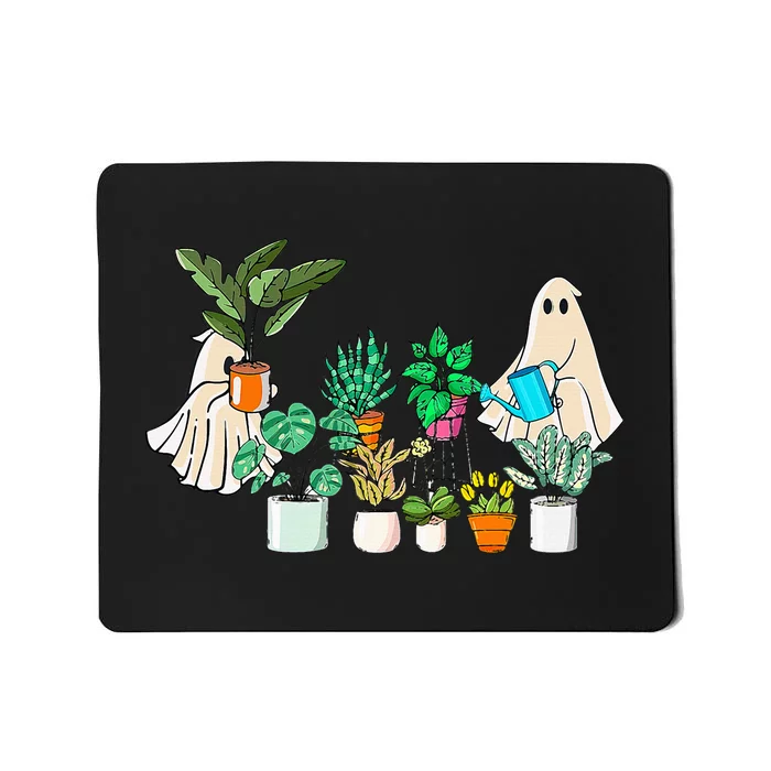 Retro Lady Gardener Ghost Gardening Plants Lover Halloween Mousepad