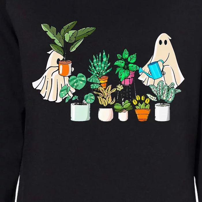 Retro Lady Gardener Ghost Gardening Plants Lover Halloween Womens California Wash Sweatshirt