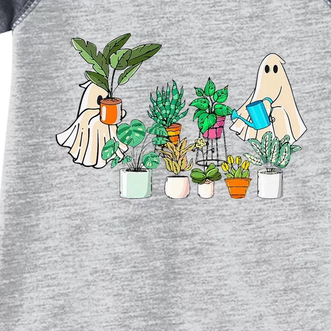 Retro Lady Gardener Ghost Gardening Plants Lover Halloween Infant Baby Jersey Bodysuit