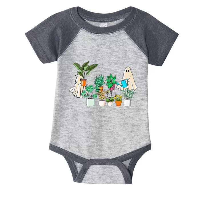 Retro Lady Gardener Ghost Gardening Plants Lover Halloween Infant Baby Jersey Bodysuit