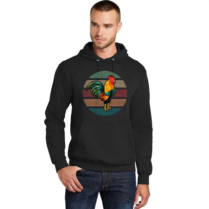 Roosters Lover Gift Vintage Retro Rooster Tall Hoodie