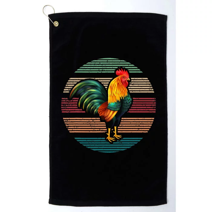 Roosters Lover Gift Vintage Retro Rooster Platinum Collection Golf Towel