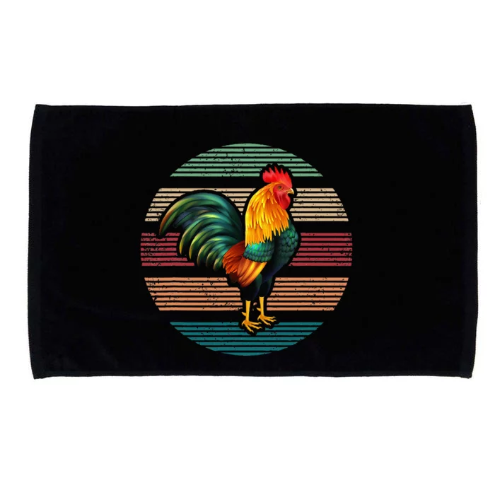 Roosters Lover Gift Vintage Retro Rooster Microfiber Hand Towel