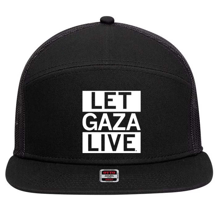 Raygun Let Gaza Live 7 Panel Mesh Trucker Snapback Hat