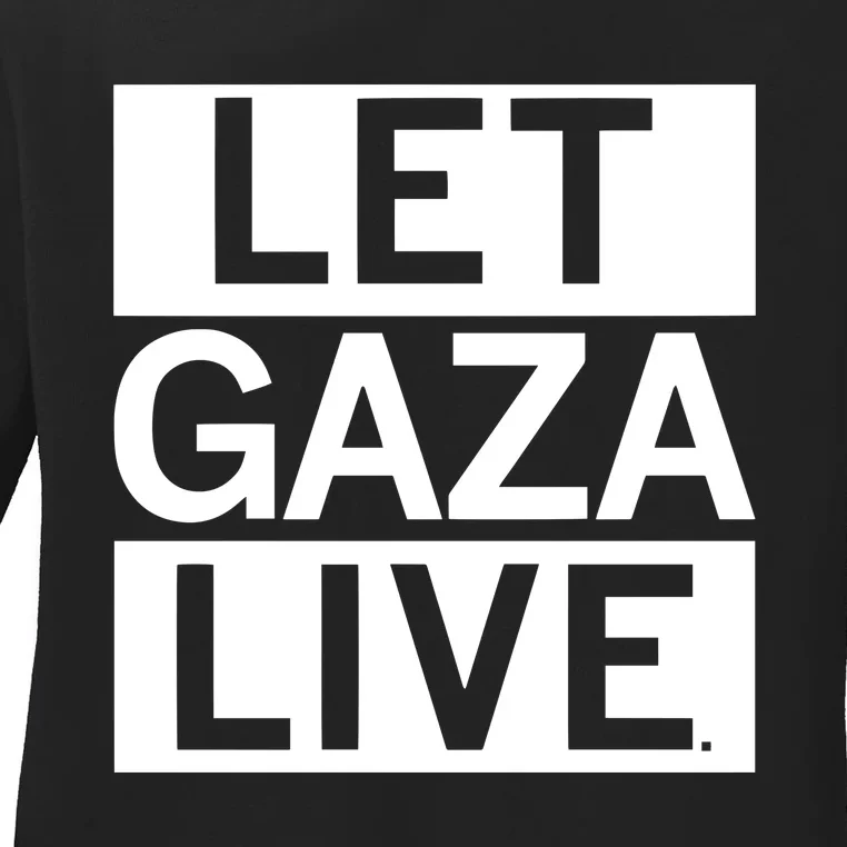 Raygun Let Gaza Live Ladies Long Sleeve Shirt