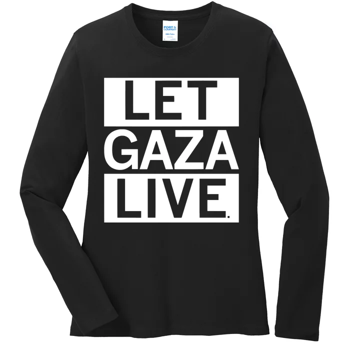 Raygun Let Gaza Live Ladies Long Sleeve Shirt