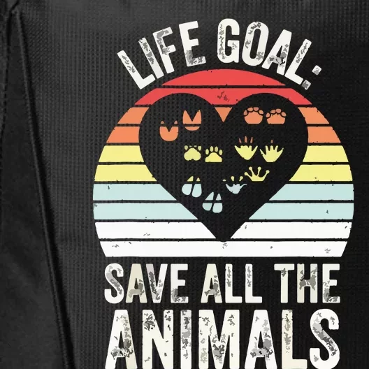 Retro Life Goal Save All Animals Wildlife Rescue Animal City Backpack