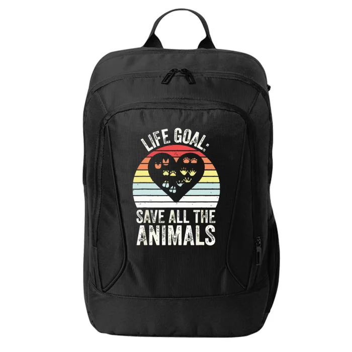 Retro Life Goal Save All Animals Wildlife Rescue Animal City Backpack