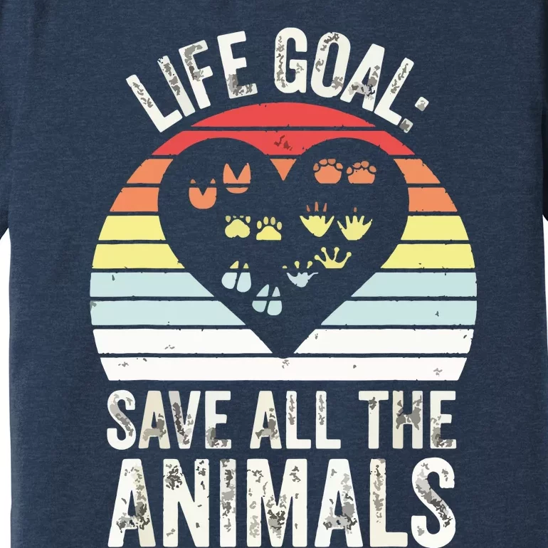 Retro Life Goal Save All Animals Wildlife Rescue Animal Premium T-Shirt