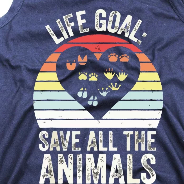 Retro Life Goal Save All Animals Wildlife Rescue Animal Tank Top